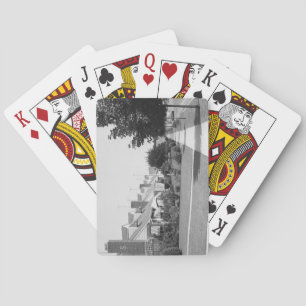 Rij huizen pokerkaarten