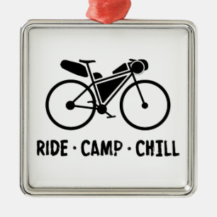 Rij Kamp Chillen Bikepacking Metalen Ornament