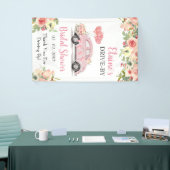 Rij met Floral Pink door de douche Spandoek (Beurs)