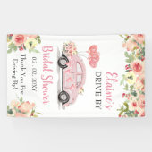 Rij met Floral Pink door de douche Spandoek (Horizontaal)