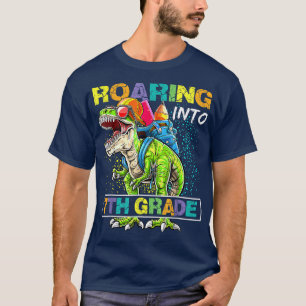 Rij naar 7e graad dinosaurus t Rex naar Scho T-shirt