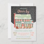 Rij op kerstfeest kaart (Voorkant)