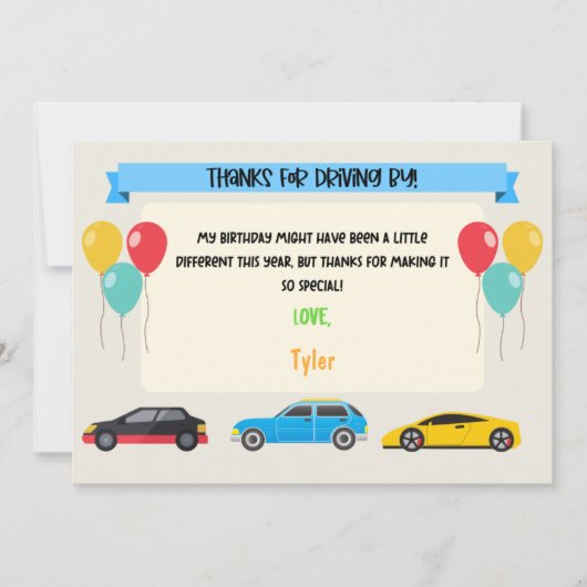 Rij op zaterdag Hartelijk dank Kaart (Voorkant)