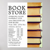 Rij oude boeken, Adverteren boekwinkel