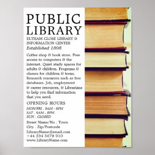 Rij oude boeken, bibliotheek Adverteren Poster