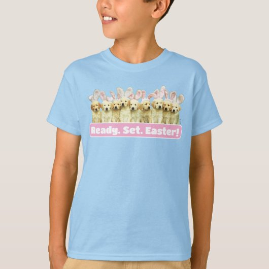 Rij puppy konijnen t-shirt (Voorkant)