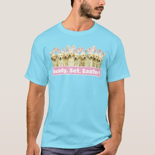 Rij puppy konijnen t-shirt (Voorkant)