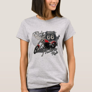 Rij Route 66, Vintage Motorfiets T-shirt