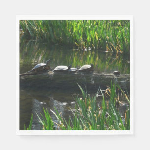 Rij schildpadden groene natuur foto servetten