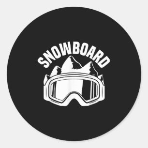 Rij Ski Snowboard Skibril Skieën Sneeuw Snowboarde Ronde Sticker