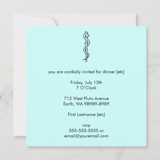 Rij van Asclepius [medisch symbool] Kaart (Voorkant)