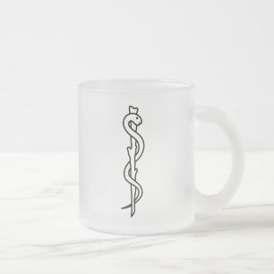 Rij van Asclepius [medisch symbool] Matglas Koffiemok