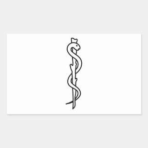 Rij van Asclepius [medisch symbool] Rechthoekige Sticker