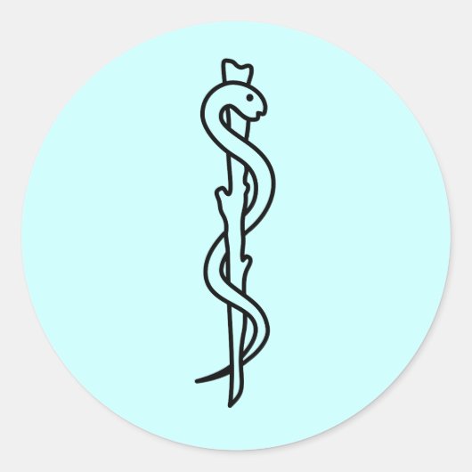 Rij van Asclepius [medisch symbool] Ronde Sticker (Voorkant)