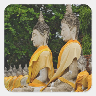 Rij van Boeddhabeelden, Wat Yai Chaya Mongkol Vierkante Sticker