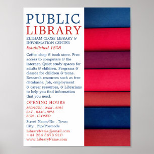 Rij van boeken, Bibliotheek Adverteren Poster
