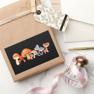 Rij van Cute Mushroom Fungi Lover Mycology Rechthoekige Sticker