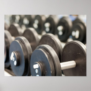 Rij van de Dumbbells Closeup Poster