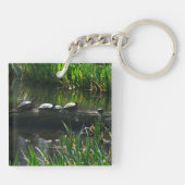 Rij van de groene Natuur van Turtles Foto Sleutelhanger (Achterkant)