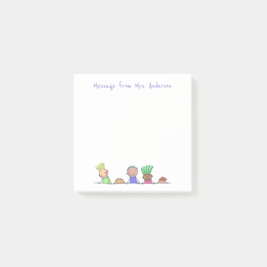 Rij van Kinderen Personaliseert Post-it Nota's Post-it® Notes (Voorkant)