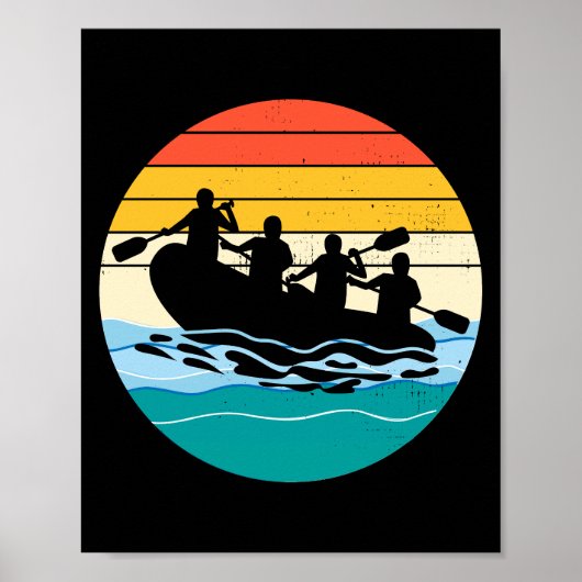 Rij van Raft Team Raft White Water Rafter Paddle R Poster (Voorkant)