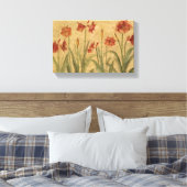 Rij van Red Amaryllis Canvas Afdruk (Insitu (Slaapkamer))
