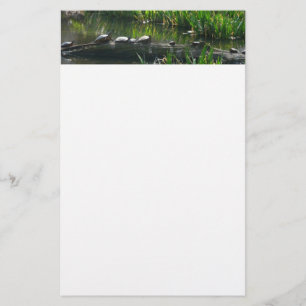 Rij van schildpadden groene natuur foto briefpapier