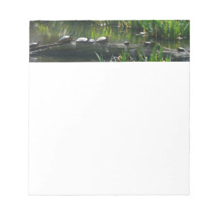 Rij van schildpadden groene natuur foto notitieblok