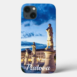 Rij van verlichte beelden in Padova iPhone 13 Hoesje