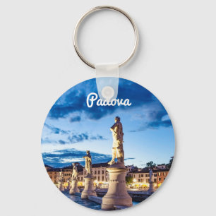 Rij van verlichte beelden in Padova Sleutelhanger