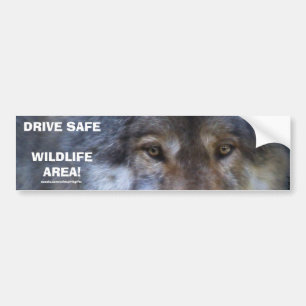 RIJ VEILIG WILDLIFE GREY WOLF BUMPERSTICKER