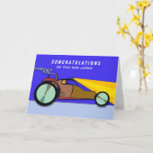 Rijbewijs Gefeliciteerd Dune Buggy 's Nachts  Kaart (Gele Bloem)