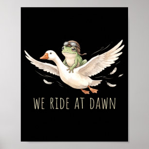 Rijd Bij Dageraad Kikker Rijdt Gans Chaotische Koe Poster