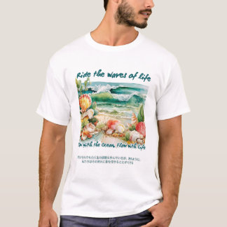 Rijd de golven van het leven t-shirt