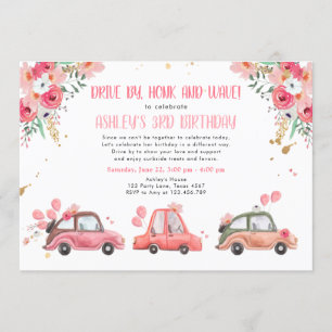 Rijd door Floral Pink Gold door Girl Birthday Kaart