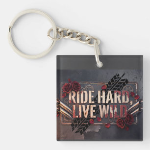 rijd hard, leef wild sleutelhanger