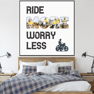 Rijd Meer Maak Je Minder Zorgen Biker Citaat met A Canvas Afdruk