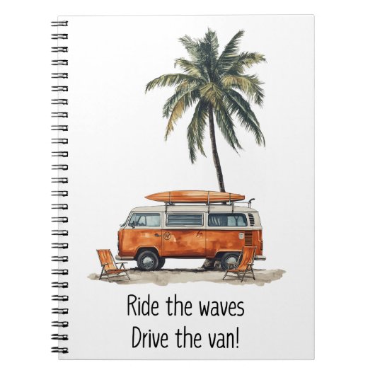 Rijd met de Waves VW Campervan Notitieboek (Voorkant)