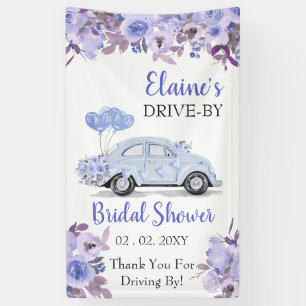 Rijd met Floral Blue en rijd door de douche Spandoek