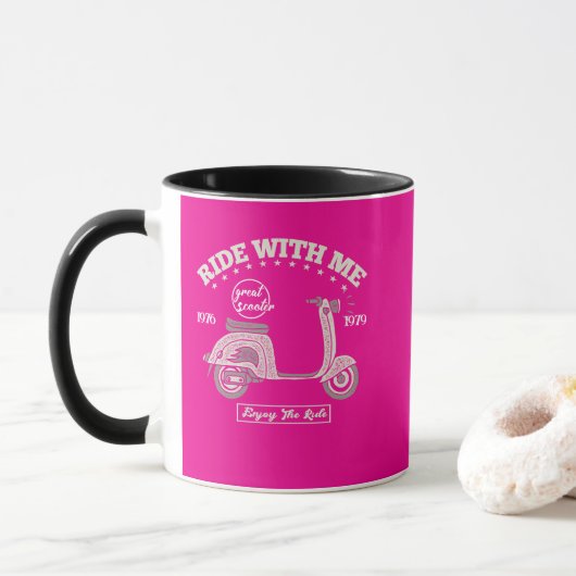 Rijd Met Mij Aangepaste Naam Mok (Met donut)