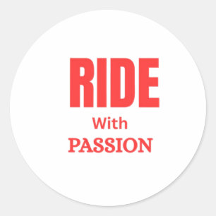 Rijd met Passie – Inspirerende Motor Typografie Ronde Sticker