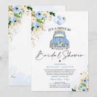 Rijd met Vrijgezellenfeest Blue Floral Car drive b