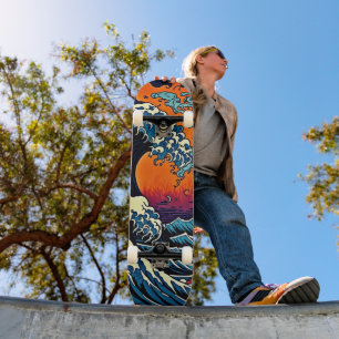 Rijd op de Retro Golven van Stijl Skateboard