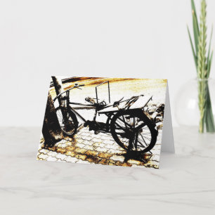 Rijd op mijn fiets - sepia retro look kaart