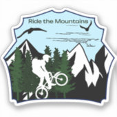 Rijden de bergen fiets MTB Sticker (Voorkant)
