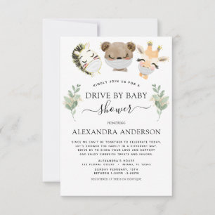 Rijden door Baby shower Woodland Eucalyptus Greene Kaart