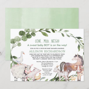 Rijden door Boerderij Barnyard animal boy baby sho Kaart