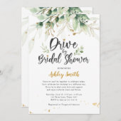 Rijden door bruidsdouche Uitnodiging Greenery Show (Voorkant / Achterkant)