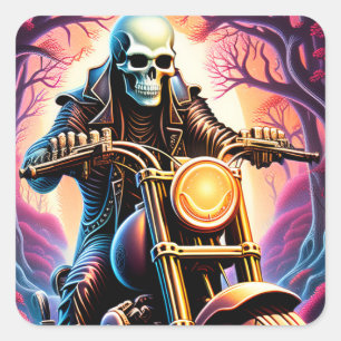 Rijden door de verwevende takken vierkante sticker