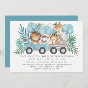 Rijden door Oerwoud Animals Boys Baby shower Kaart